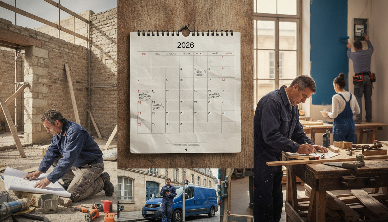 Calendrier 2026 : Les dates clés pour les artisans du bâtiment - Illustration