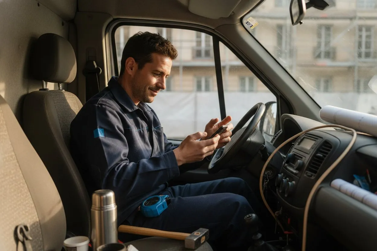 Le devis chiffré généré par l’IA, relu sur smartphone